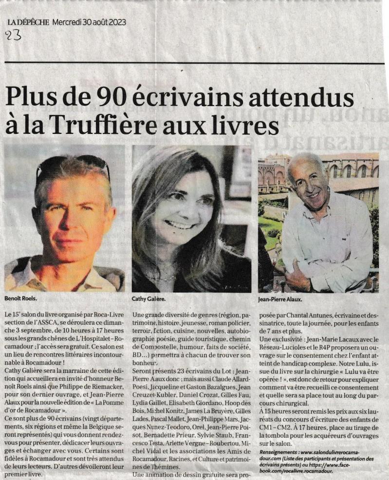 30 08 23 la depeche plus de 90 ecrivains attendus a la truffiere aux livres