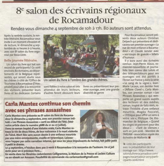 8eme salon des ecrivains regionaux de rocamadour la vie querc