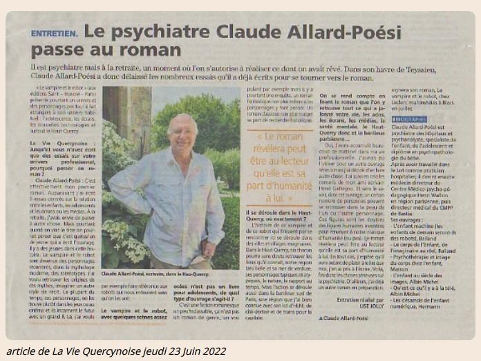 Article presse claude allard