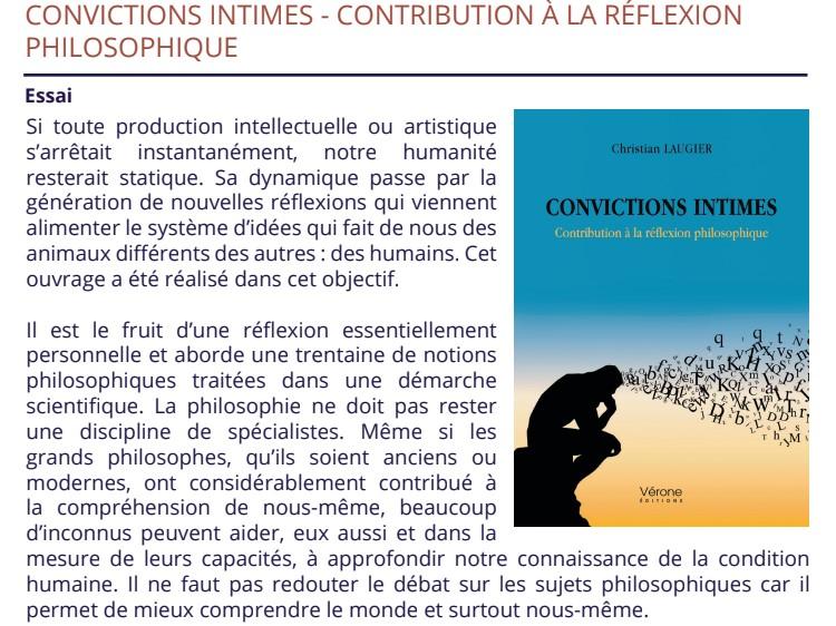 Essai convictions c laugier