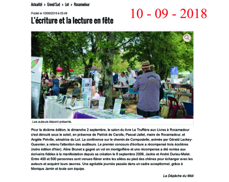 L ecriture et la lecture en fete 10 09 2018 ladepeche