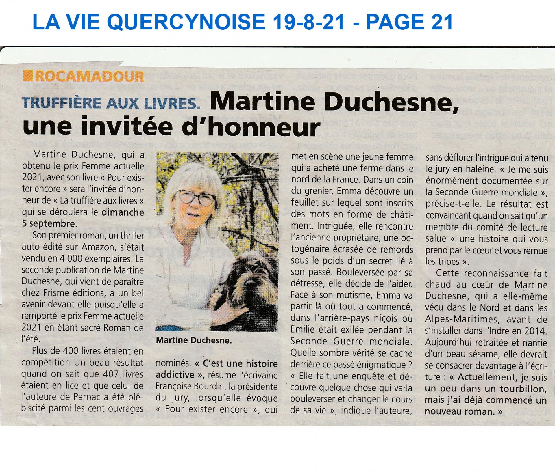 La vie quercynoise 18 8 21 martine duchesne