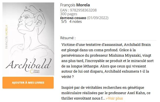 Livre archibald f morela