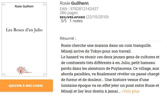 Livre en julio rosie guilhem