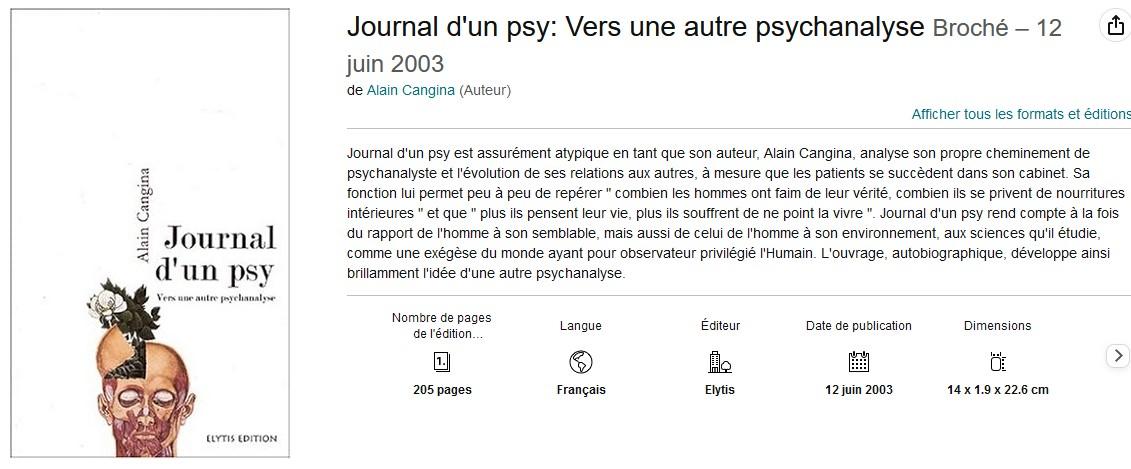 Livre jal d un psy alain cangina