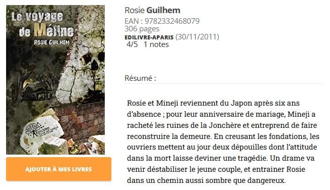 Livre meline de rosie guilhem