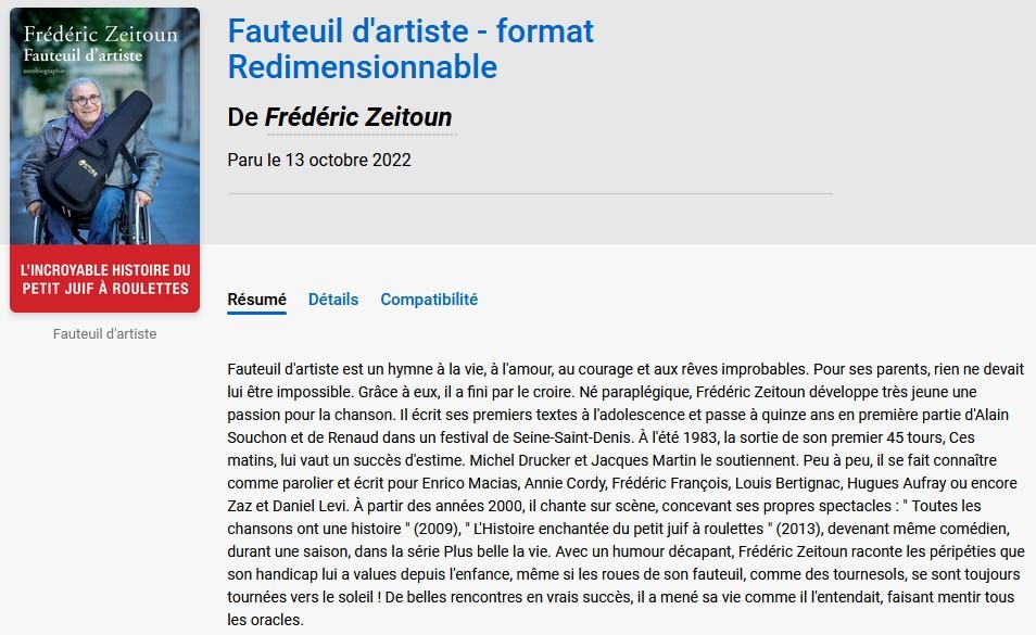 Livre zeitoun fauteuil d artiste