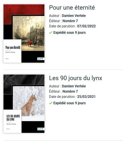 Livres damien verhee 2022 et 2021