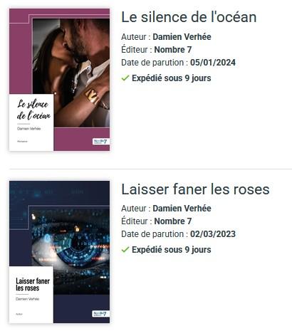Livres damien verhee 2024 et 2023