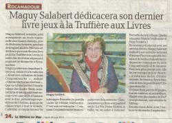 Maguy salabert dedicacera son dernier livre jeux a la truffiere