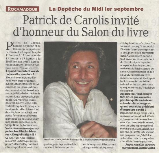 Patrick de carolis invite d honneur du salon du livre la depe