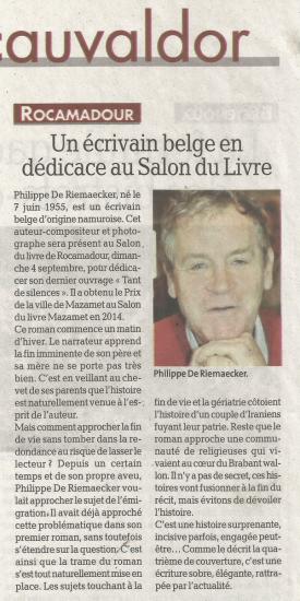 Un ecrivain belge en dedicace au salon du livre la depeche du